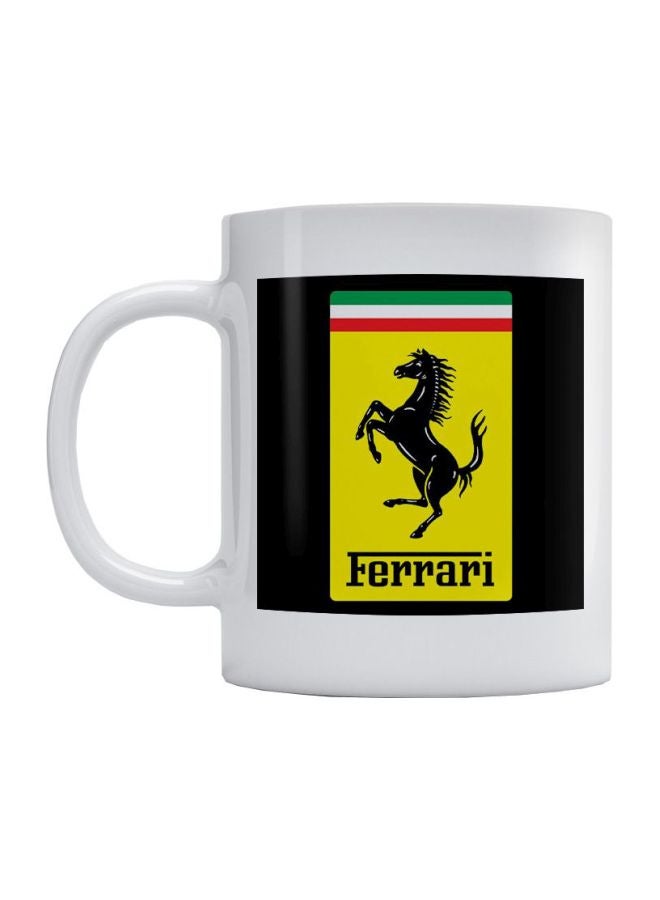Ferrari Logo Printed Mug Yellow/Black/Red 350ml