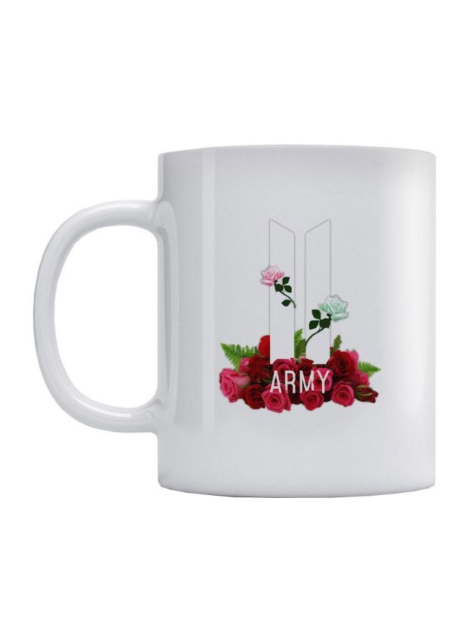 Atiq BTS Squad`s Logo Printed Mug White/Red/Green 