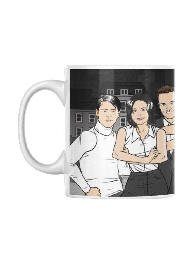 Atiq Friends Printed Mug White/Black/Grey 350ml