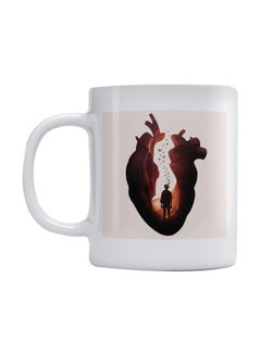 Heart Printed Mug White/Beige/Pink