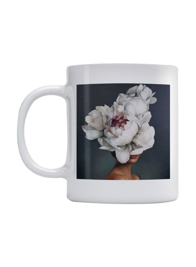 Flower Printed Mug White/Beige/Pink