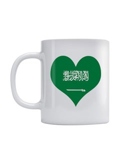 أتيك مج بطبعة تحمل عبارة Saudi Arabia Lover أبيض/أخضر 350ملليلتر 