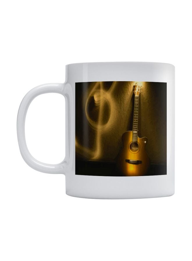 Atiq Guitar Printed Mug Brown/White 