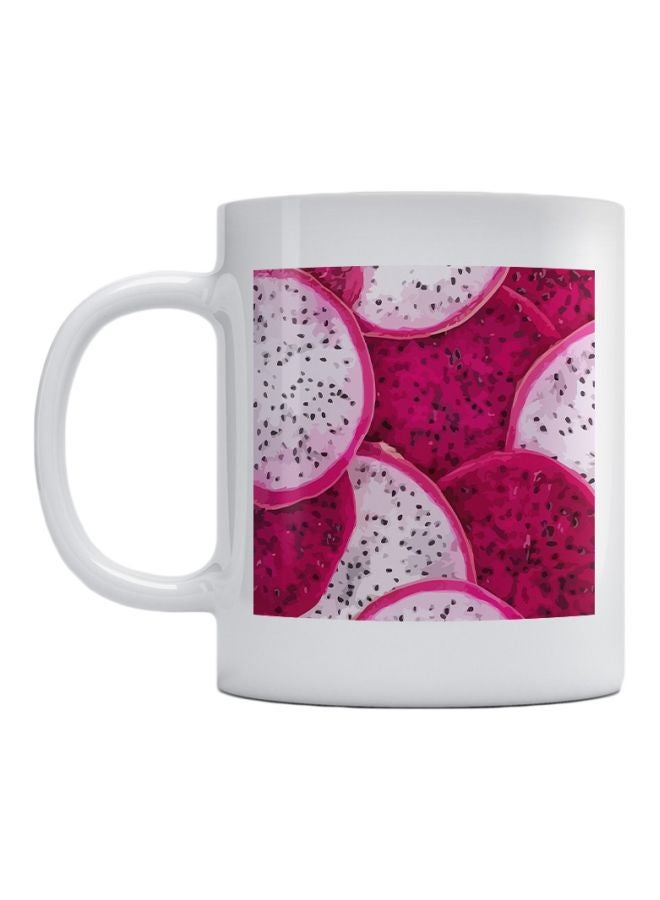 أتيك مج بطبعة فاكهة أبيض/ وردي