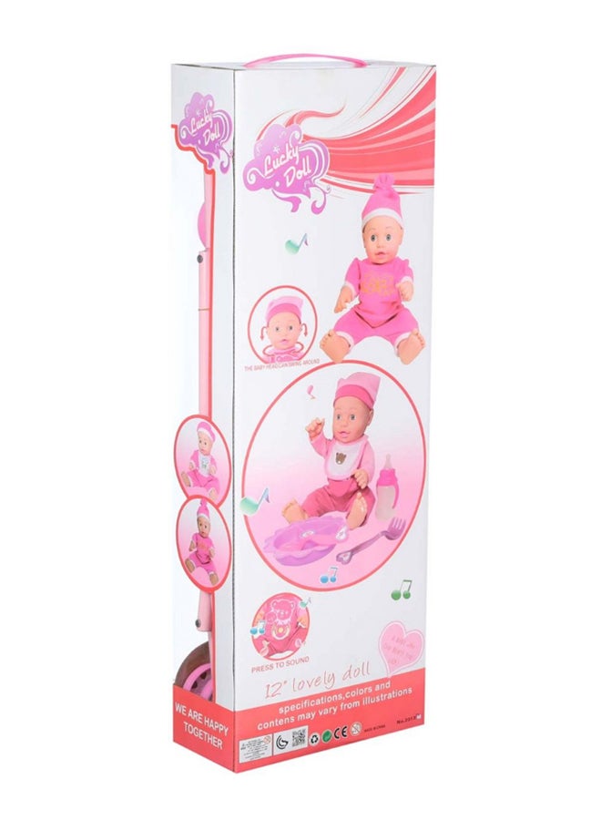 Baby Doll With Stroller And Milk Bottle 12inch  - Image 2