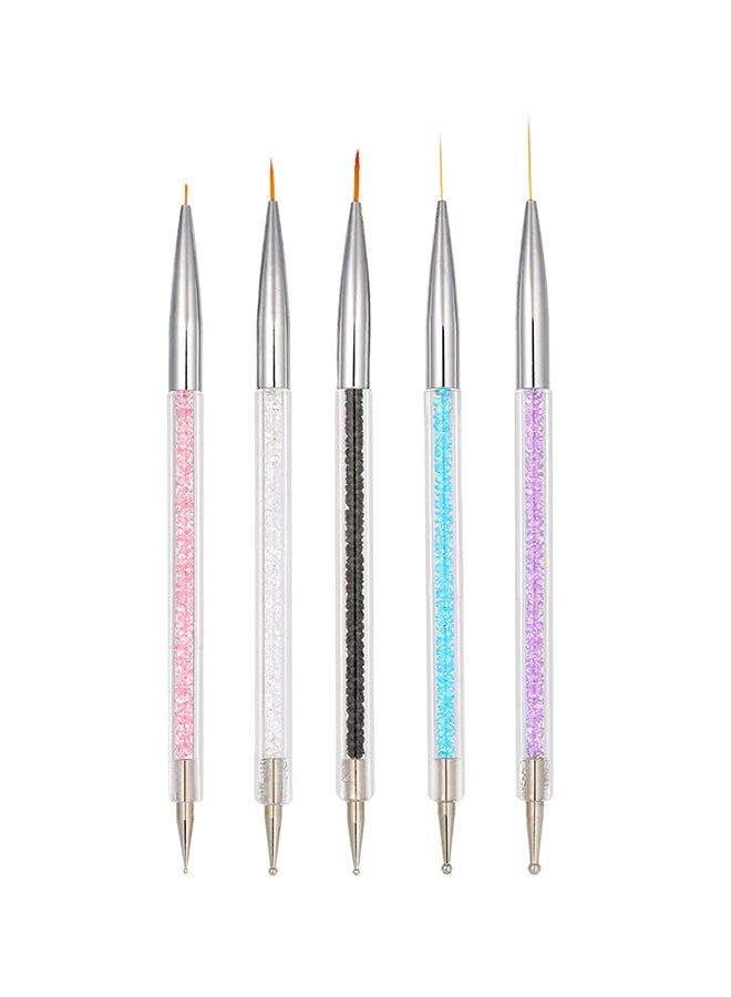 5-Piece Nail Art Painting Brush Set Multicolour - Image 1