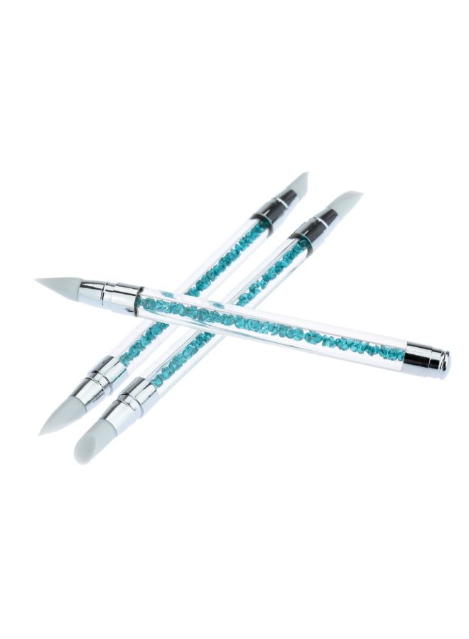 ANSELF 3-Piece Rhinestone Nail Art Brush Light blue - Image 3