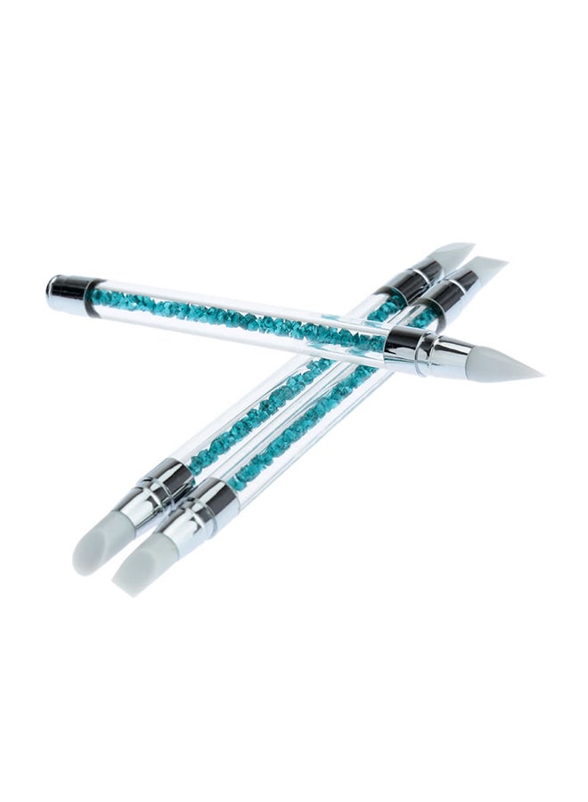 ANSELF 3-Piece Rhinestone Nail Art Brush Light blue - Image 1