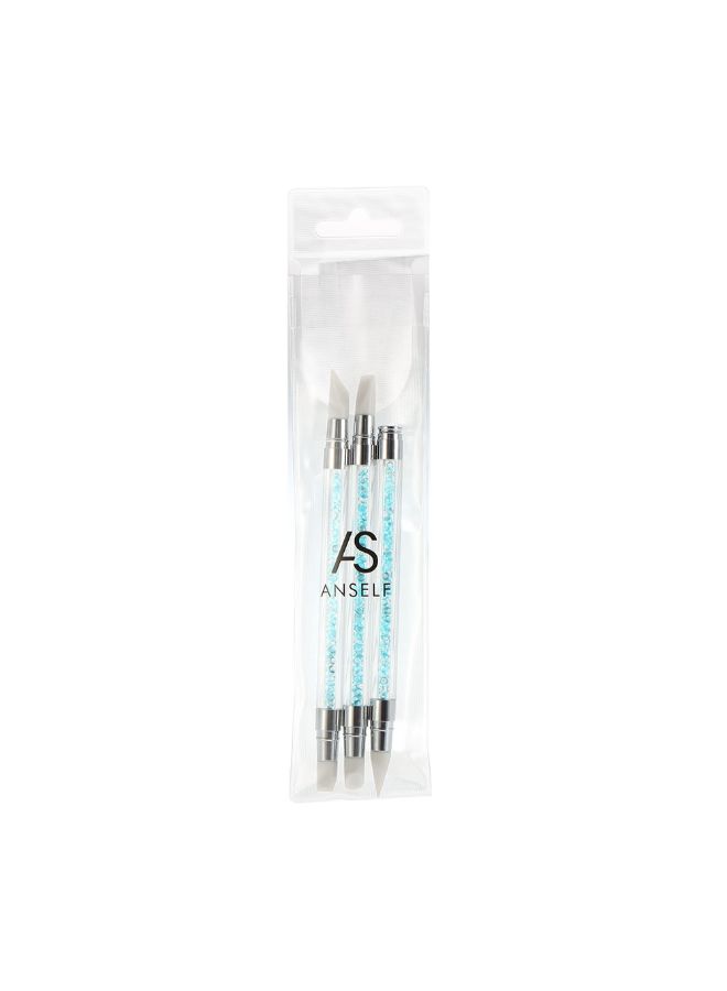 ANSELF 3-Piece Rhinestone Nail Art Brush Light blue - Image 2