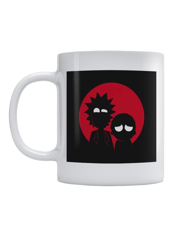 Atiq Rick And Morty Printed Ceramic Coffee Mug White/Red/Black 