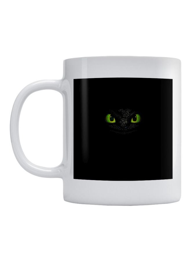 أتيك كوب مج قهوة بطبعة وجه تنين أبيض/أسود/أخضر