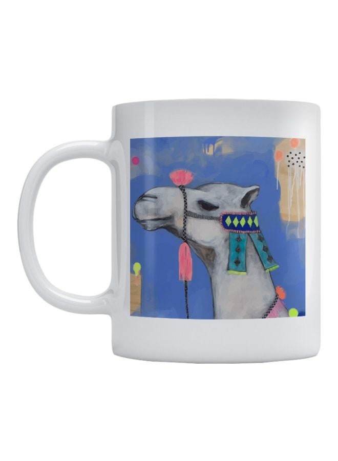Camel Printed Coffee Mug White/Blue/Grey 350ml
