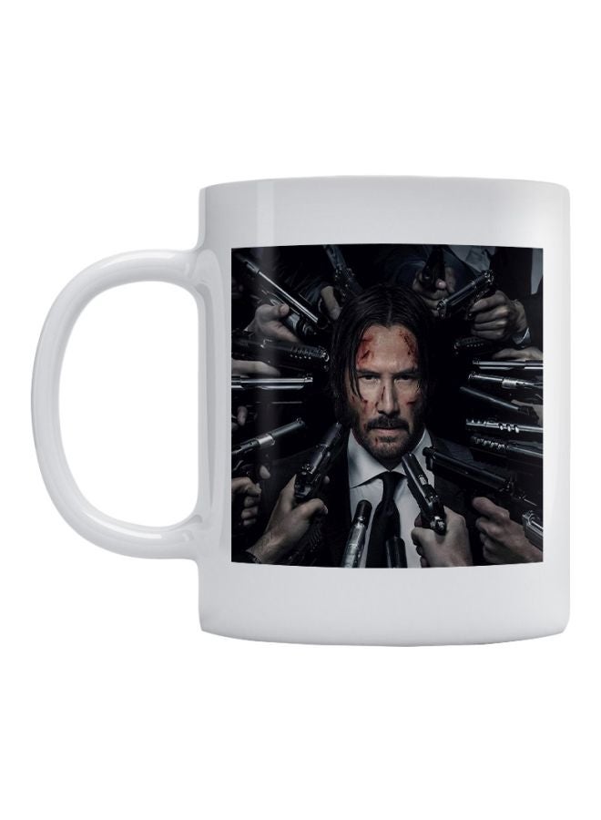 Atiq John Wick Printed Mug White/Black/Brown 