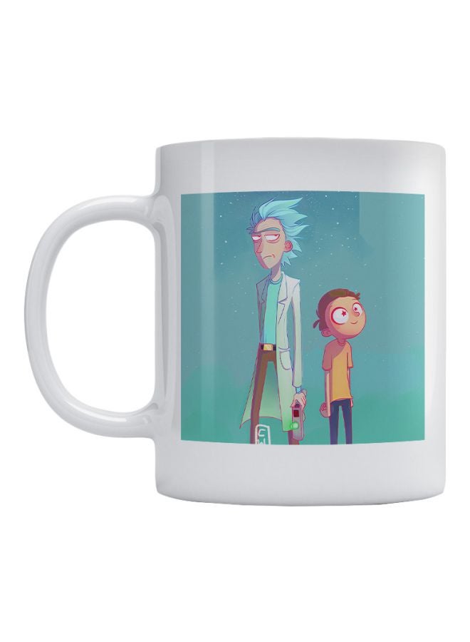 Atiq Rick And Morty Printed Mug White/Blue/Brown