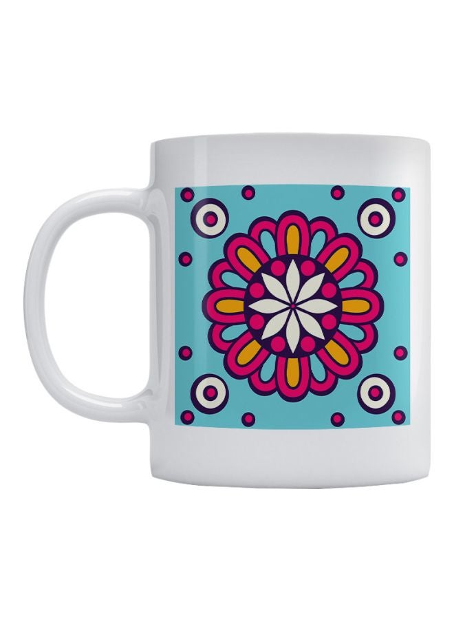 Atiq Mandala Printed Mug White/Blue/Pink
