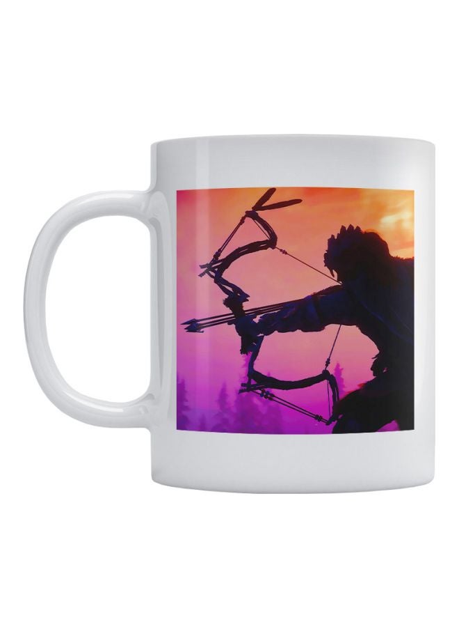 أتيك مج بطبعة على شكل رامي السهام أبيض/أرجواني/أسود