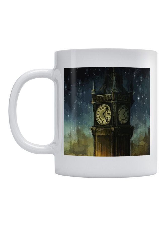 أتيك مج بطبعة ساعة بيج بن أبيض / أسود / بني