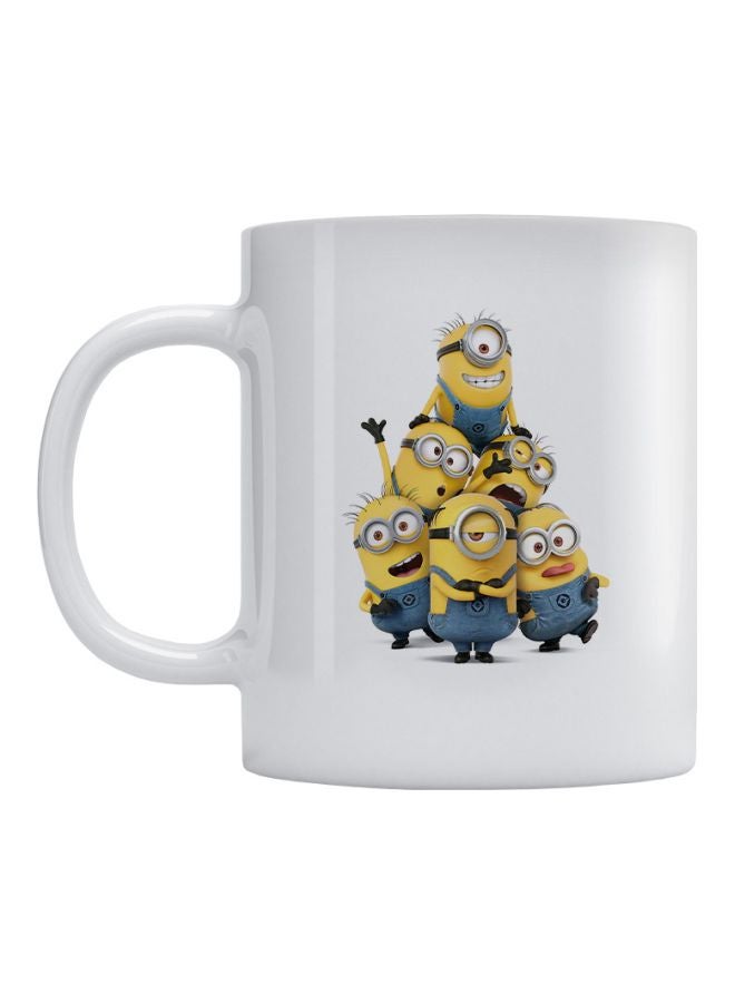 Minions Printed Mug White/Yellow/Blue 350ml