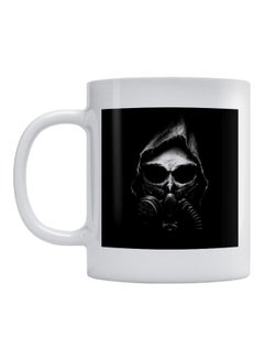 Atiq Skull With Gas Mask Printed Mug White/Black/Grey 