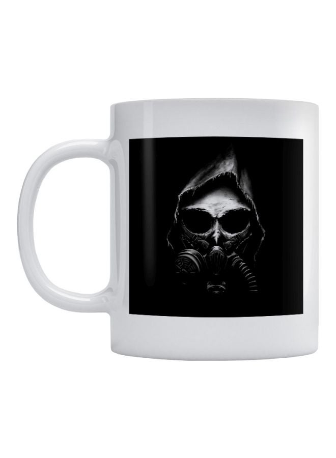 Atiq Skull With Gas Mask Printed Mug White/Black/Grey