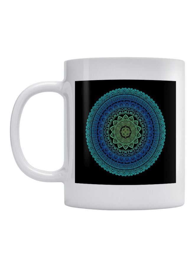 Atiq Mandala Printed Mug White/Black/Blue