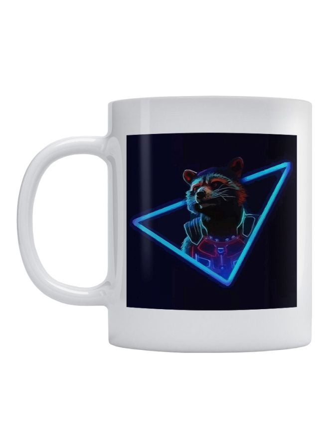 Atiq Rocket Racoon Printed Mug White/Black/Blue 