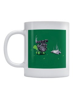 Turtle Printed Mug Green/White
