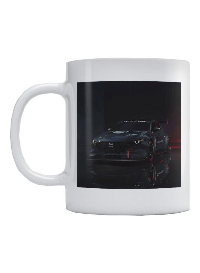 Atiq Mazda 3 Car Printed Coffee Mug White/Black 350ml