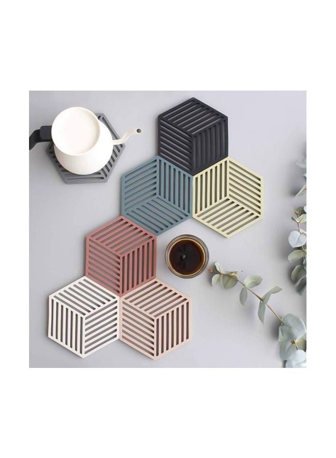Generic - 6-Piece Silicone Pot Holder Set Red/Blue 8cm - Image 1