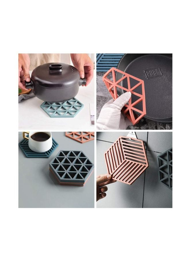 Generic - 6-Piece Silicone Pot Holder Set Red/Blue 8cm - Image 1
