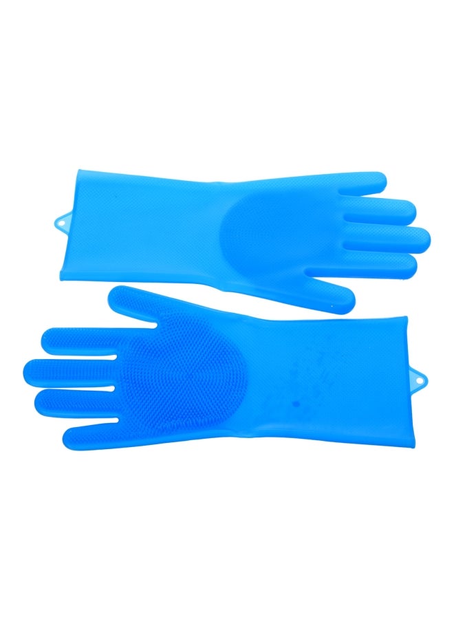 Silicone Kitchen Scrubbing Glove Blue 3inch 