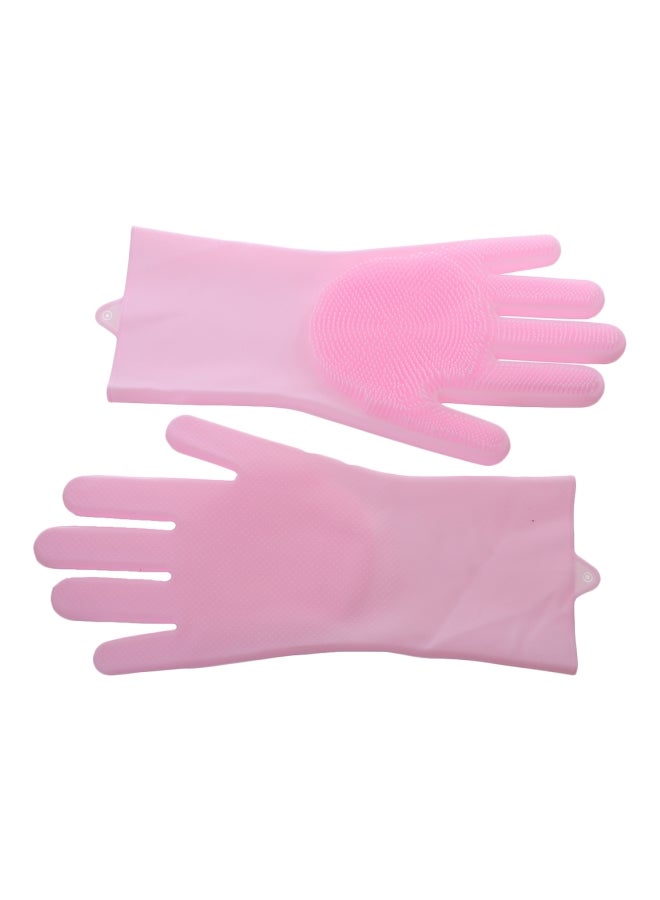 Silicone Kitchen Scrubbing Glove Pink 3inch 