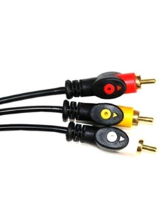 2بي كابل فيديو بثلاثة مخارج RCA أسود  - Image 2