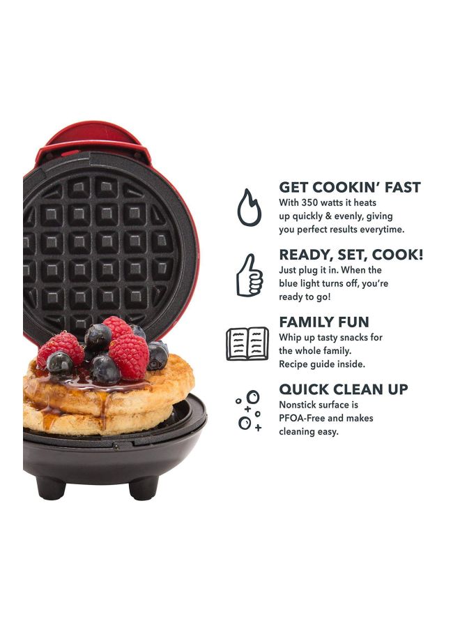 Generic - Mini Waffle Maker 350W H31997UK Red/Black - Image 1