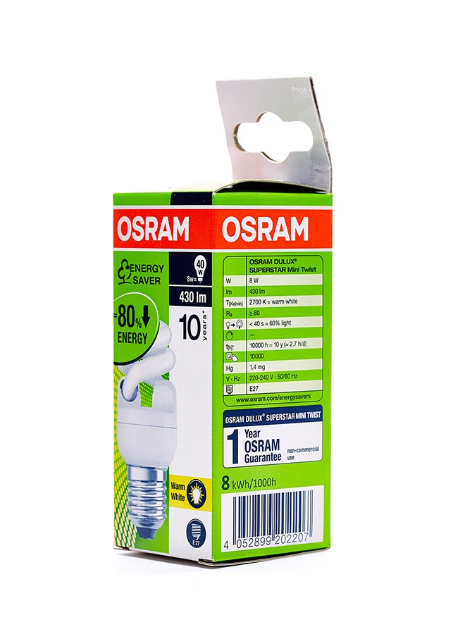 Osram - CFL Mini Twist E27 Bulb Warm White - Image 1