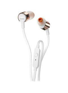 T210 WIred In-Ear Headphones With Mic RoseGold/White