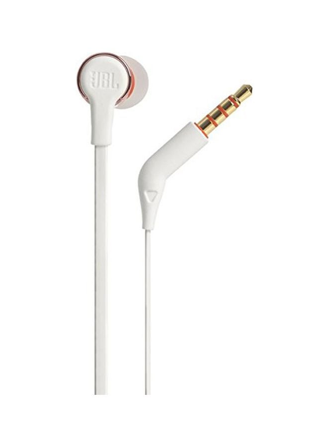 JBL - T210 WIred In-Ear Headphones With Mic RoseGold/White - Image 1