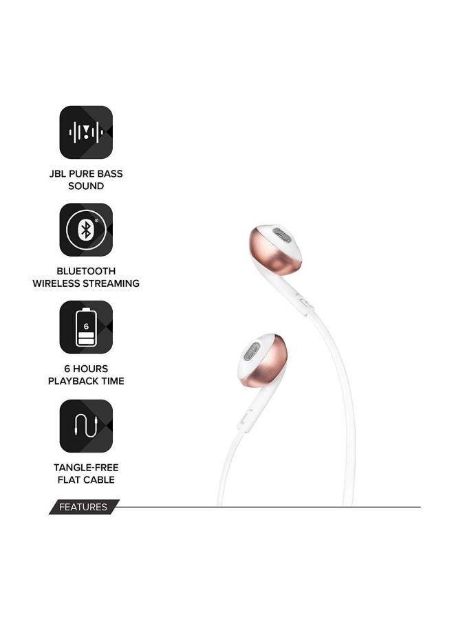 جي بي إل سماعة أذن داخلية تون 205BT لاسلكية أبيض/وردي ذهبي - Image 5