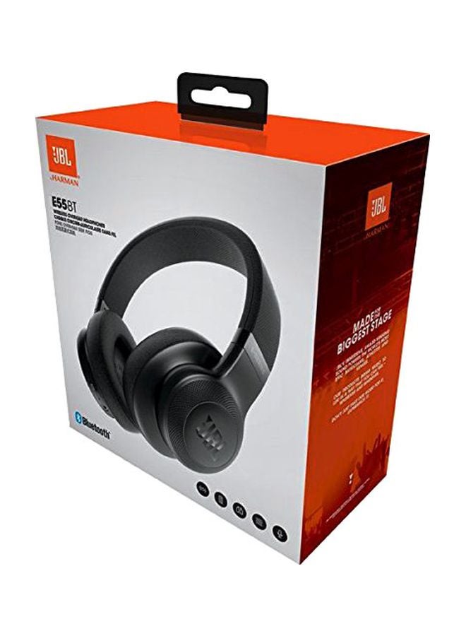 JBL - E55BT Bluetooth Over-Ear Hands Free Headset With Mic Black - Image 1
