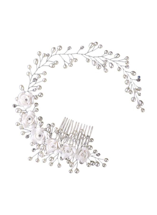 Beauenty Women's Design Crown Bobby Pin White 34.5 x 6.5cm - Image 1