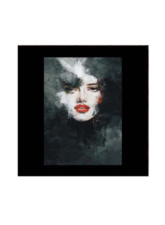 Atiq Wall Art Painting With Frame Grey/Beige/Red 30x30cm - Image 1