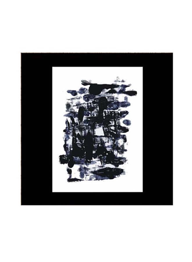 Atiq Abstract Themed Wall Art Black/White/Blue 30x30cm - Image 1