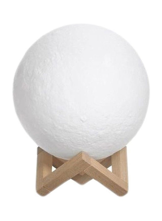 Touch Control 3D Printed Moon Table Lamp White/Beige 18cm