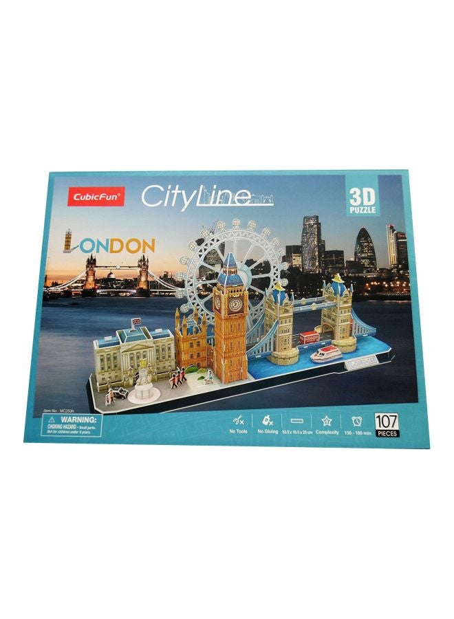 107-Piece The City Of London In Line 3D Puzzle MC253H - Image 1