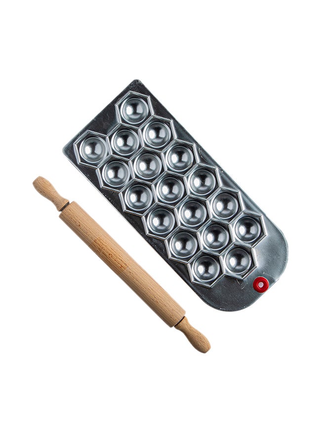 Grinding Mondom Pastry Mold With Rolling Pin Silver/Brown 