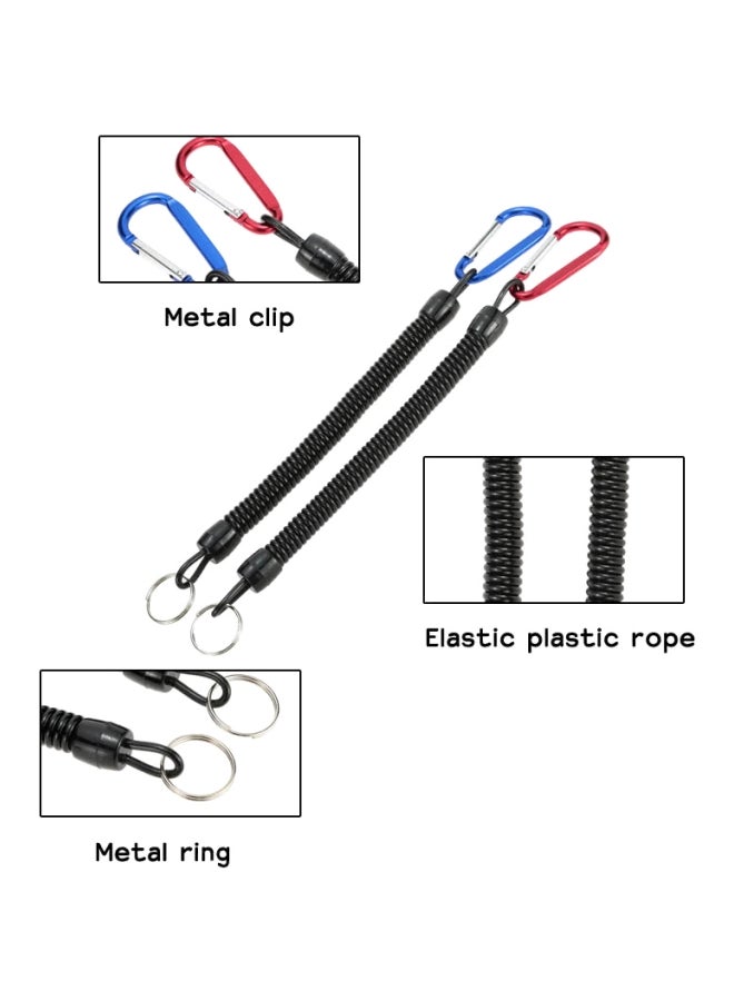 Pack Of 2 Coiled Fish Pole Rod Protector Elastic Rope 1.4meter