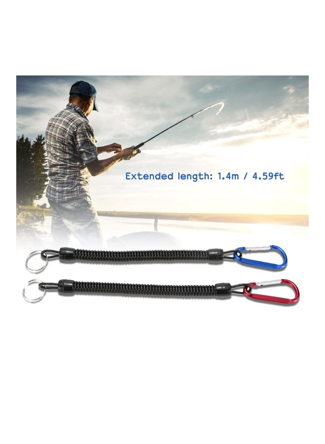 Pack Of 2 Coiled Fish Pole Rod Protector Elastic Rope 1.4meter