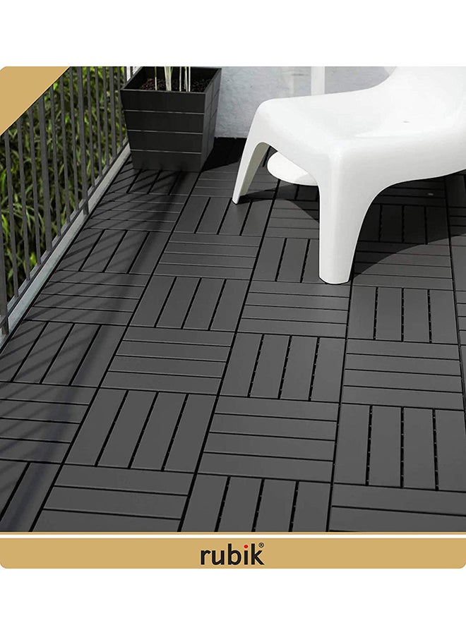 Rubik 9-Piece Polypropylene Plastic Outdoor Floor Tiles Set Dark Grey - Image 2