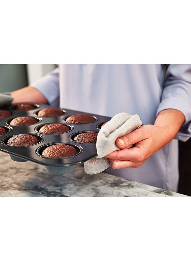 قالب كيك المافن مكون من 12 كوب أسود 35x26سم - Image 3