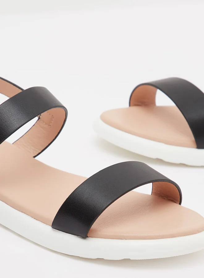 shoexpress Faux Leather Strap Sandals Black